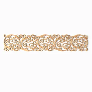 Ornamental wooden wall panel with scrolls, Right Large hardwood Neoclassical-style scrolled onlay, Right